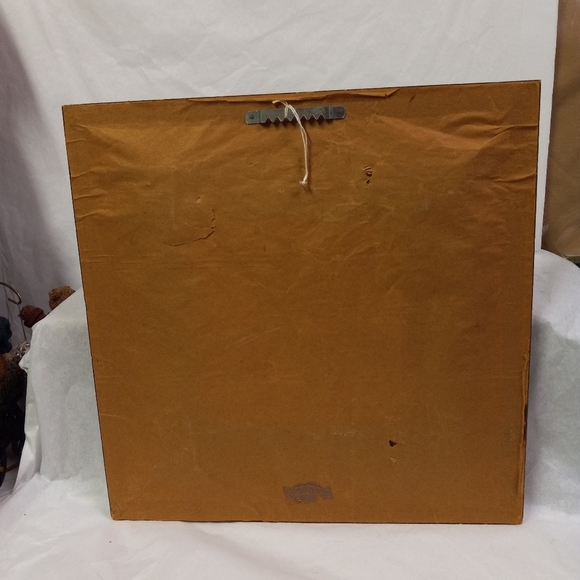 Framed Needlepoint Little Dutch Girl with Basket Of Flowers 12x12" - Picture 4 of 6